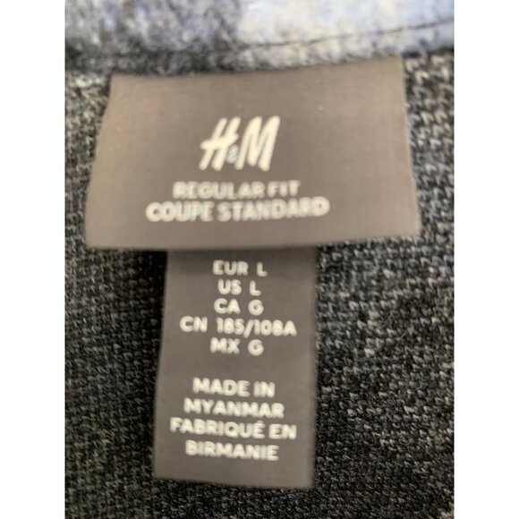 H&M Mens Plaid Felt Overshirt Jacket Oversize Fit Shacket Layer RFF10664 NWOT - Picture 6 of 9